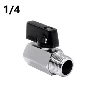 Brass Mini Ball Valve 1/4 and 3/8 Female x Male Shut-Off Valve switch control for Water Pumps Tanks Outdoor Faucet Air