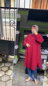 Long Tunic XL-XXL-XXXL-XXXXL Ukuran LD 130 140 120 110 Jumbo Polos Crinkle Airflow Premium Adem