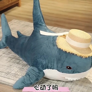 หมอนอิงน่ารักๆฉลามตุ๊กตาฉลามน่ารักนิ่มชิ้นฉลามสัตว์ทะเลตุ๊กตาจี้ตกแต่งหมอนเบาะ 60/120  ซม