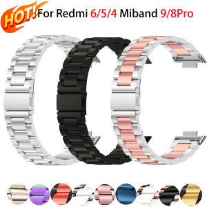 2026 Stainless steel Strap for Redmi Watch 6/5/4 Metal Bracelet Accessories for Xiaomi Mi Band 9 Pro/8 Pro Replaceable Wristband