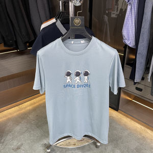 Áo Thun Nam Cổ Tròn Tay Ngắn Thoáng Khí Cotton 78% Mùa Hè H-Tag Chất Lượng Cao Thời Trang Thường Ngày