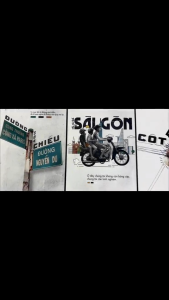 Tranh treo tường sài gòn trắng đen chợ bến thành xưa có khung trang trí decor kèm đinh