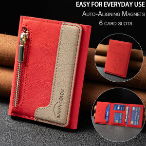 เคสโทรศัพท์มือถือแบบมีซิปดูดดูดแม่เหล็ก MagSafe สำหรับ Apple 17Promax 15 14 13 ช่องใส่บัตร 16 ช่อง 12 หนัง น้ำหนักเบา ทนทาน
