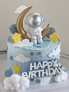 Astronaut Cake Decoration Boy Space Theme Spaceship Planet Rocket Decoration Kids Birthday Dessert Bar