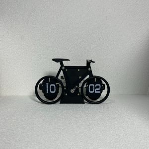 Bicycle Shaped Flip Clock Table Decorative Timepiece