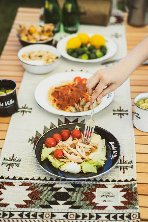 MOBI GARDEN Camping Enamel Bowl/Plate Outdoor Picnic Tableware