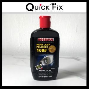 QuickFix [NEW] Car Head Lamp Polisher Clean & Polish Car-Care Cleaner Pengilat Pembersih Lampu Kereta 200ml BOSSMAN 168#