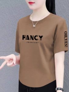 ผู้หญิง หลวม Fit ผ้าฝ้าย เสื้อยืดแขนสั้น ฤดูร้อน สไตล์ หลากหลาย พรางหุ่น ชุดคลุมท้องขนาดใหญ่ เสื้อท่อนบน เสื้อบอดี้เชิ้ต