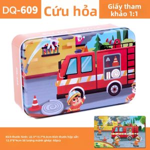 Bộ Ghép Hình 3D Gỗ Giáo Dục cho Trẻ 3-8 Tuổi 60 Mảnh