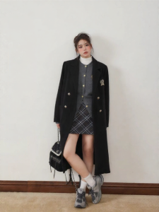 ZHANGDAREN | Áo Khoác Giảm Cân Phong Cách Vintage Dài Trung Bình