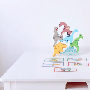 [iRojak] Wooden Dinosaur Stacking Tower Balance Toy Montessori Toy 恐龙叠叠高 平衡积木 Mainan Montessori - BT457