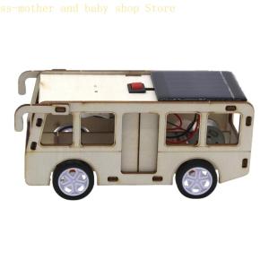 Diy Solar-Powered Childrens Science and Education Experimental Toys Handcrafted Bus Assembly Models Childrens DIY Gifts