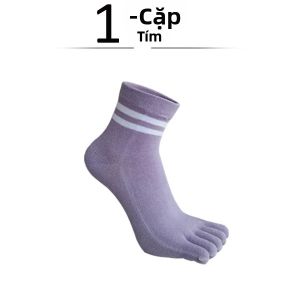 Nữ Cotton 5 Ngón Tay Tất Sọc Màu Trơn Thoáng Khí Co Giãn Cổ Bông Tai Kẹp Ngón Chân Tất Cho Tất Cả Các Mùa