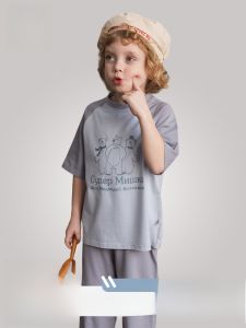 MiiOW | Bộ đồ ngủ cotton Modal thoáng khí mềm mại cho bé trai mùa hè Bộ đồ mặc nhà thoải mái thoáng khí vải polyester cotton Modal