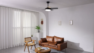 42-inch ceiling fan with LED fan pendant light six-speed DC remote control with forward and reverse rotation timing function three-color dimmable light suitable for living rooms dining rooms bedrooms homes and other places.