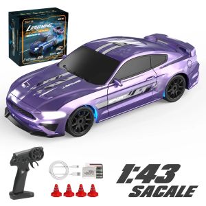 1/43 RC Car 4x4 2.4G Remote Control Racing Drift Vehicle 15km/h High Speed Off-road RTR with 7 Color LED Lights Toys Kids Gift