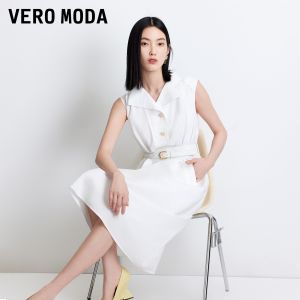 Vero Moda | Đầm Jean Không Tay Có Cổ Hai Chiều Và Đai Lưng Tháo Dỡ Mới Hè
