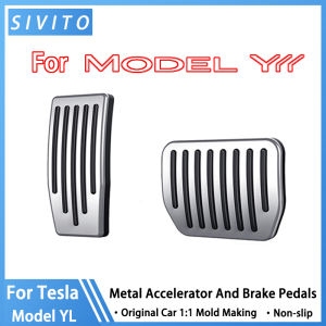 For Tesla New Model YL 2026+ Upgrade Foot Pedal Pads Cover Non-slip Accelerator Brake Rest Performance Aluminum Mats Accessories