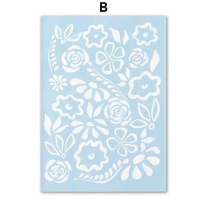 Blue Flower Market Minimalism Wall Art Canvas Painting Nordic Posters And Prints Abstract Wall Pictures For Living Room 