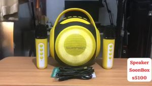 Speaker Bluetooth RGB Soonbox S-5100 + 2 Microphone Wireless Speaker