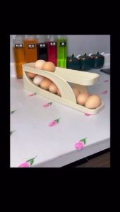 Tempat Telur Bergulir Otomatis: Kotak Penyimpanan Telur Susun 2 Tingkat