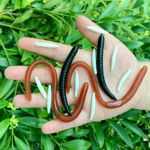 Soft Rubber Elastic Artificial Earthworm Caterpillar Maggots Kids Toy Lure Fishing Fake Bait Static Insect Model