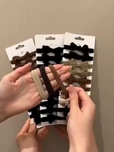 Ikat Rambut Pita Elastis isi 5 pcs Kunciran Rambut Pita Korean Style Karet Rambut Pita Ikat Rambut Scrunchie