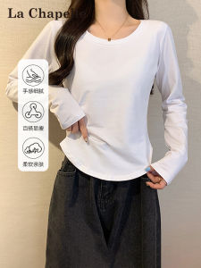 La Chapelle Summer New round Neck Long Sleeve Womens T-shirt Slim Fit Base Shirt Cotton 95% Spandex 5% Elastic Fiber