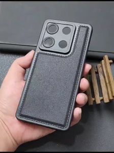 Softcase Leather Pro Macaron Hitam Infinix Note 30 Infinix Note 30 Pro