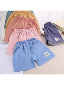 Quần Short Vải Lanh Cotton Nguyên Chất Mùa Hè Cho Trẻ Em Quần Vải Lanh Cotton Thoáng Khí Cho Bé Gái Và Bé Trai