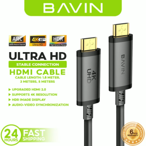 BAVIN HD25 High-Speed HDMI Cable 4K UltraHD 3D Gold Plated Port for Xiaomi Mi Box PS5 Splitter Switch / Projectors