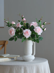 Modern Simplicity Style Moisture Rose Artificial Flowers Home Decorations Table Centerpieces TV Cabinet Decor Fake Flowers