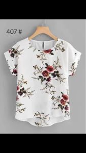 Hs 40046 Women Top Blouse Floral Design