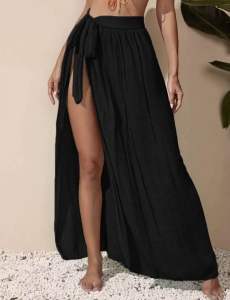 Free Size Cover Up Maxi Skirt with Adjustable Tie - MARIE