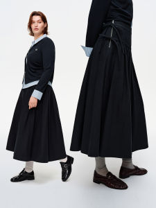 DUSHU | High Waist 3D Pleated Side-Tie Skirt