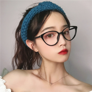 AMIGOA Kacamata Hitam Motif Macan Tutul Mata Kucing Retro/ Kacamata Bingkai/ Kacamata Anti Radiasi/ Gaya Korea Wanita Dan Pria/ Fashion Super Ringan COD