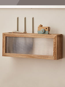 Wooden Router Storage Box Wall Mounted Dustproof Organizer Rack for WiFi Optical Cat And Power Strip Concealment Living Room