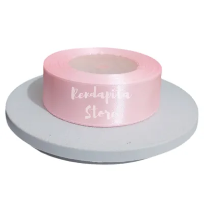 Pita Satin Warna Baby Pink 25cm Per Rol/Satin Ribbon/Pita Kado Buket Bunga Hampers/Pita Krajinan Dan Dekorasi/pita satin rol murah hampers lebaran