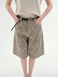 Fano | Leopard Print Straight Fit Retro Loose Casual Womens Shorts