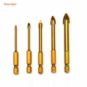 Mata Bor Keramik Kaca Cermin Marmer Beton Matabor Tungsten Carbide Cross Hex Tile Drill Bit Multifungsi