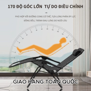 Ghế thư giãn gấp gọn tải 300kg khung hợp kim siêu dày Ghế xếp thư giãn gấp gọn thành giường ngủ trưa văn phòng