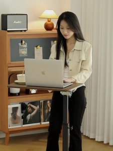 Metal Foldable Computer Table Adjustable Study Table Bed Side Table Mini Desk Table Home Office Desk Bed Table