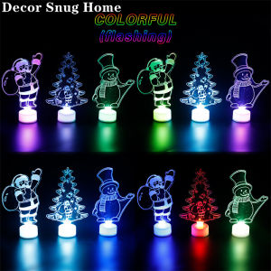 【Clearance Sale】Snowman Santa Claus Christmas Tree Multicolor LED Light Christmas Tree Atmosphere Lamp Night Xmas Gift