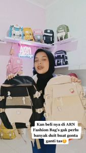 Tas  Sekolah Wanita Versi Korea Terbaru Ransel Sekolah SD SMP SMA Menengah Populer 2023 Dengan Kapasitas Besar Free Pin/bross