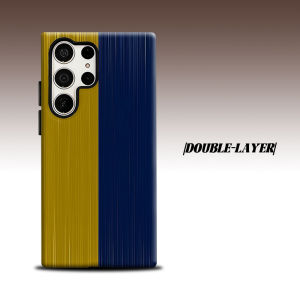 yellow blue split For Samsung Galaxy S26 S25 S24 A56 A36 Dual Layer Luxury Fashion Full Lens Protective Case