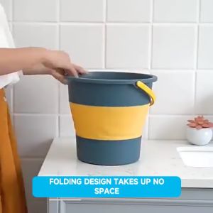 Collapsible Bucket Silicone Multi-Purpose Basin 10L/16.8L Cleaning Bucket Storage Bucket Outdoor Car Wash Fishing