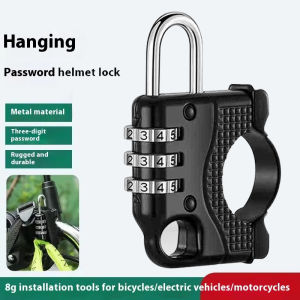 1 pc Electric Bike Anti-Theft Combination Lock Durable Helmet Lock with Convenient Hook for Bicycle Security