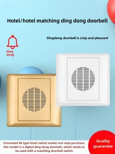 86-Type Concealed 220V Wired Hotel Doorbell Ding Dong Door Display Screen Hotel Switch Do Not Disturb with Doorbell Speaker
