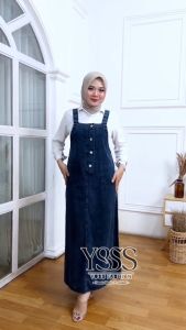 Erena Overall Jeans Wanita by Yoss Fashion - Overall Erena Wanita Jean Jeans Jins Denim Pakaian Fashion Outfit Wanita - Overall Rok Kodok