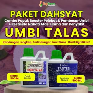 Pupuk Pestisida Topfarm / Pupuk Khusus Ubi Talas / Pupuk Umbi Talas Pelebat Buah / Pupuk Buah Super Lebat Talas / Obat Ubi Talas Anti Busuk Buah / Obat Hama Untuk Tanaman Talas / Pupuk Pembesar Ubi Talas